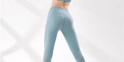 Pure color sexy high waist mesh yoga sets (1)