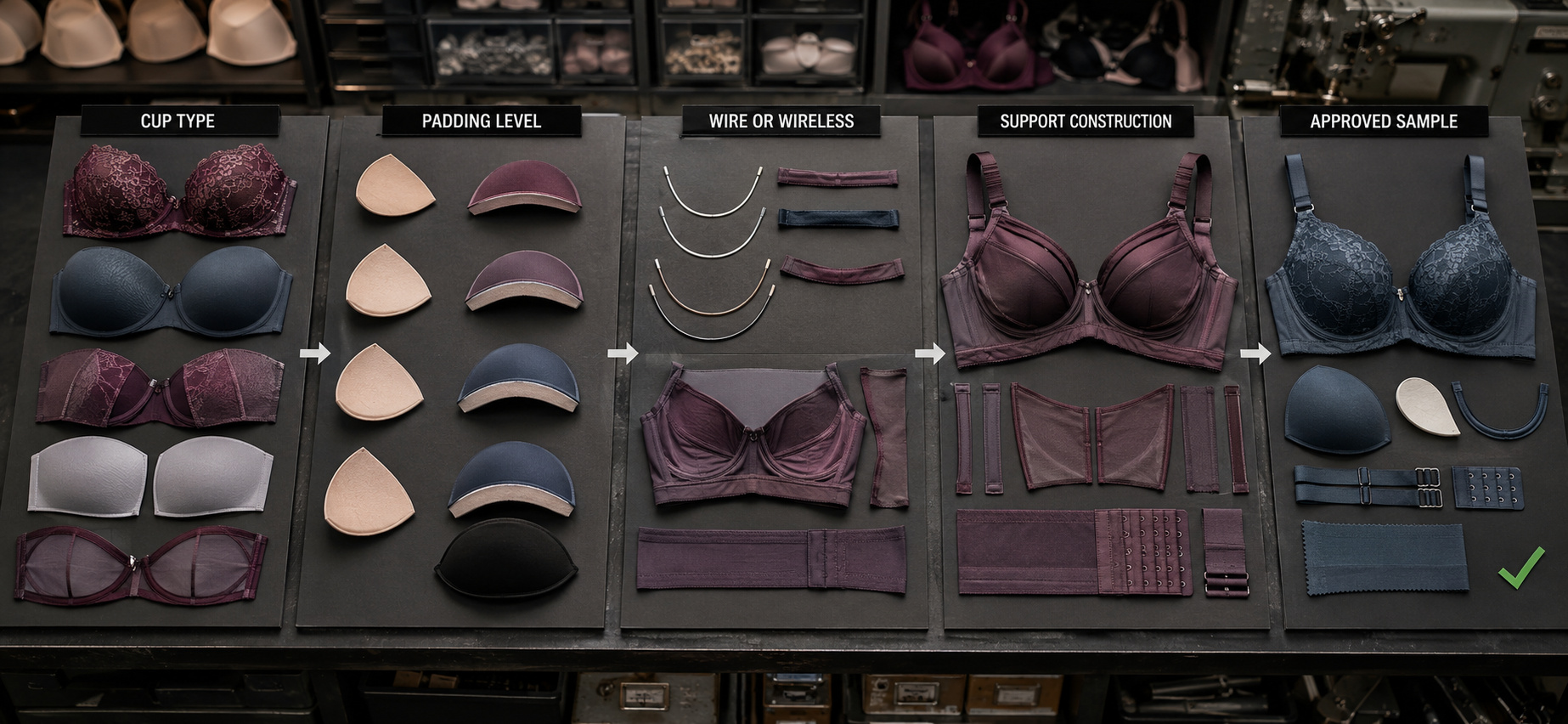 OEM bra cup and padding approval process