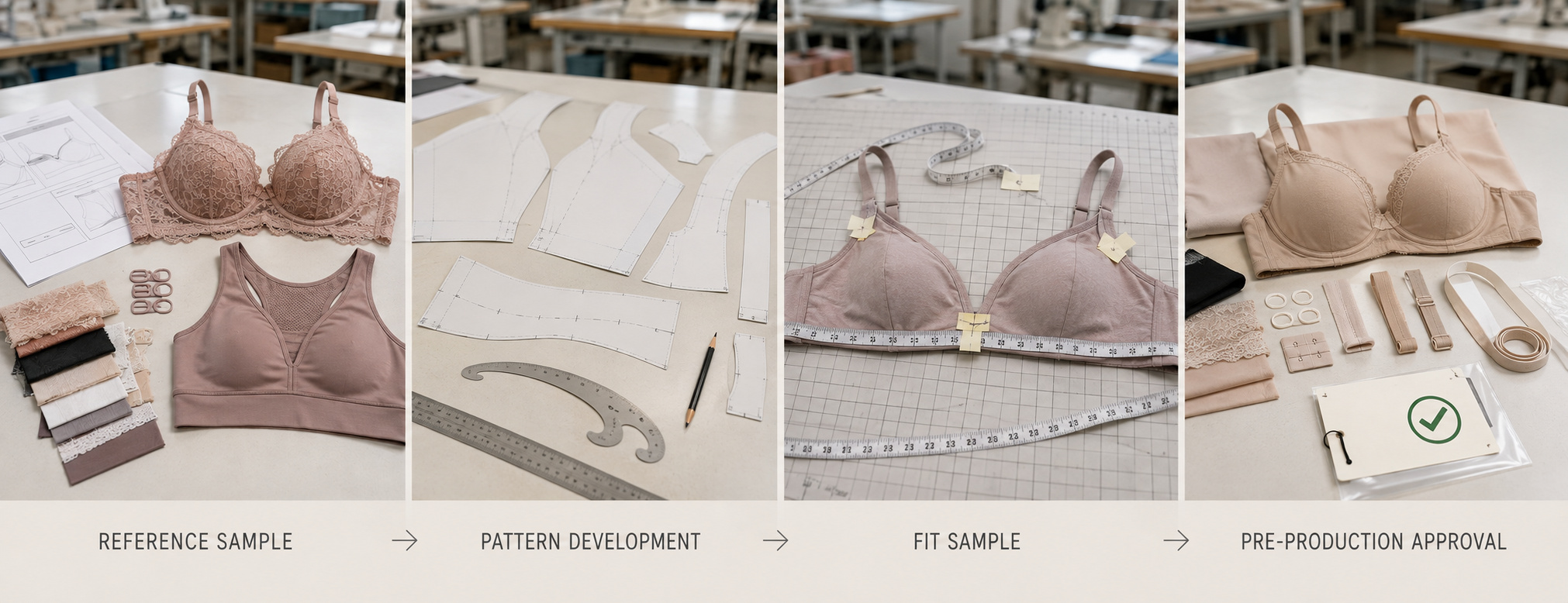 OEM bra sample and pattern development process